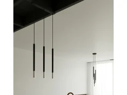 Sollux Lighting Lámparas colgantes Flar moderno de acero - 1 fuentes luminosas 4000K - L.8 x A.100 cm - /cromo Negro Discount