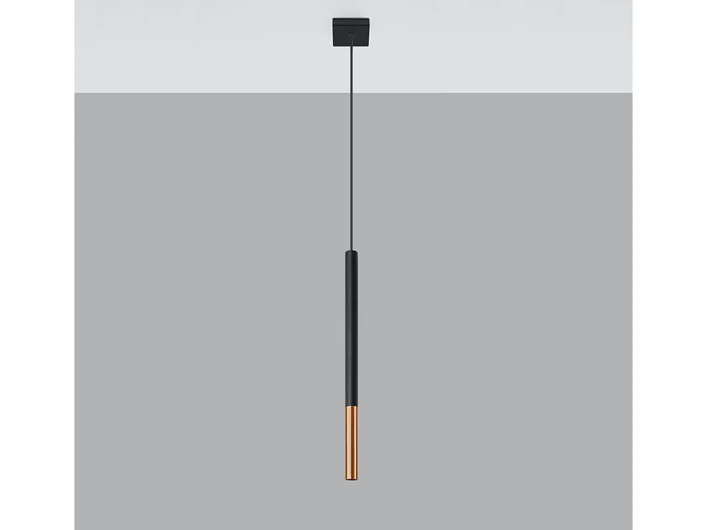 Sollux Lighting Lámpara Suspendida-Lámparas colgantes Flar moderno de acero - 1 fuentes luminosas 3000K - L.8 x A.100 cm - /cobre Negro