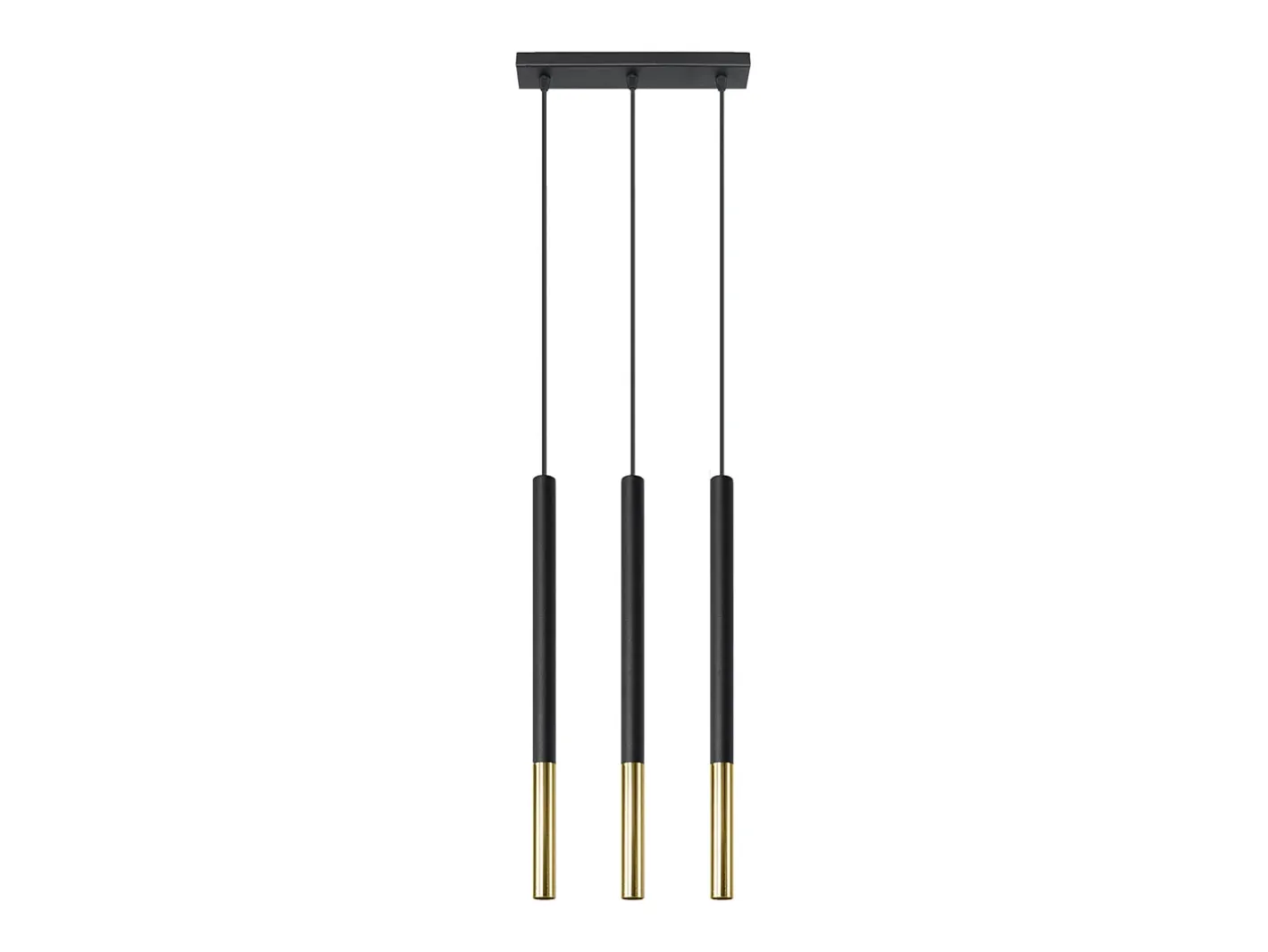 Sollux Lighting Lámpara Suspendida-Lámparas colgantes Flar moderno de acero - 3 fuentes luminosas 3000K - L.30 x A.90 cm - oro Negro