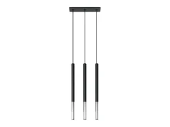 Sollux Lighting Lámpara Suspendida-Lámparas colgantes Flar moderno de acero - 3 fuentes luminosas 3000K - L.30 x A.90 cm - /cromo Negro