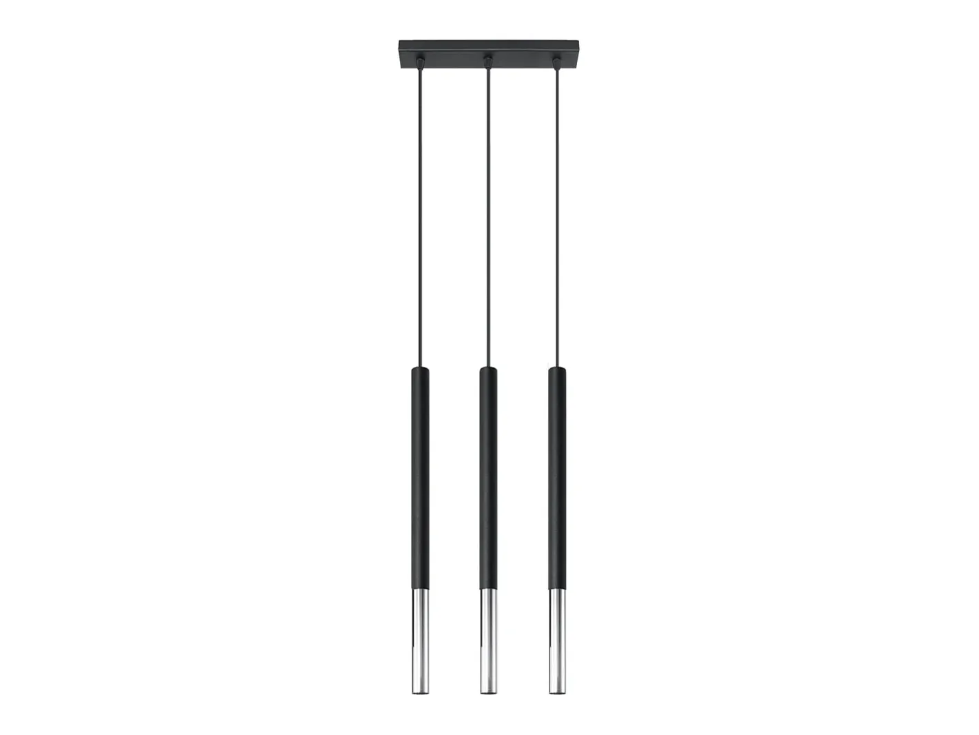 Sollux Lighting Lámpara Suspendida-Lámparas colgantes Flar moderno de acero - 3 fuentes luminosas 3000K - L.30 x A.90 cm - /cromo Negro