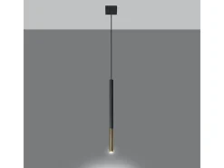 Sollux Lighting Lámparas colgantes Flar moderno de acero - 1 fuentes luminosas 4000K - L.8 x A.100 cm - oro Negro