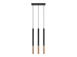 Sollux Lighting Lámpara Suspendida-Lámparas colgantes Flar moderno de acero - 3 fuentes luminosas 4000K - L.30 x A.90 cm - /cobre Negro