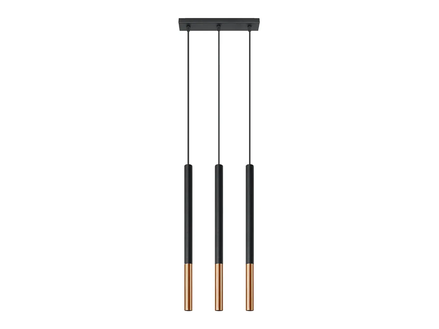 Sollux Lighting Lámpara Suspendida-Lámparas colgantes Flar moderno de acero - 3 fuentes luminosas 4000K - L.30 x A.90 cm - /cobre Negro