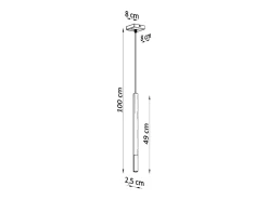Sale Sollux Lighting Lámparas colgantes Flar moderno de acero - 1 fuentes luminosas 3000K - L.8 x A.100 cm - oro Negro
