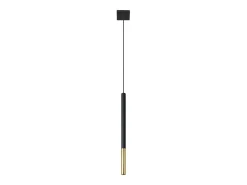 Sale Sollux Lighting Lámparas colgantes Flar moderno de acero - 1 fuentes luminosas 3000K - L.8 x A.100 cm - oro Negro
