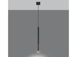 Sollux Lighting Lámpara Suspendida-Lámparas colgantes Flar moderno de acero - 1 fuentes luminosas 4000K - L.8 x A.100 cm - /cobre Negro