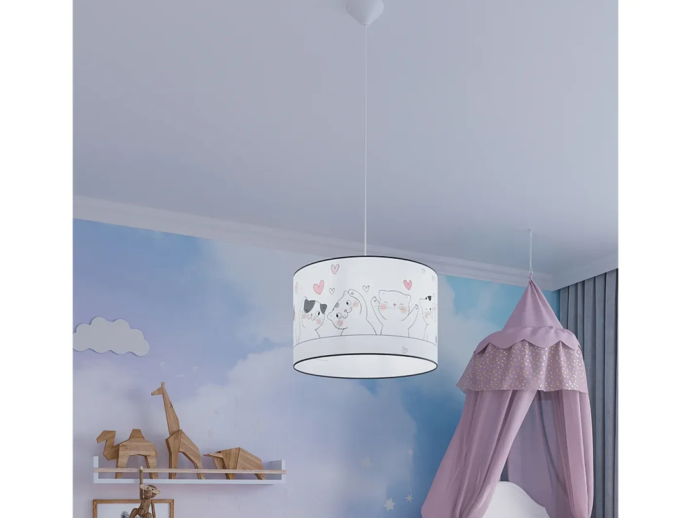 Hot Sollux Lighting Lámparas colgantes Gatto moderno de CLORURO DE POLIVINILO - 1 fuentes luminosas 4000K - L.40 x A.95 cm - Multicolor