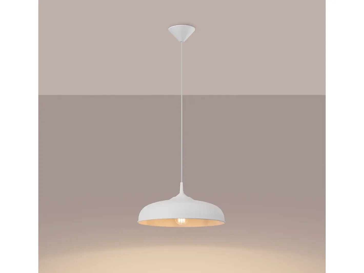 Sollux Lighting Lámpara Suspendida-Lámparas Colgantes Gina Escandinavo De Acero - 1 Fuentes Luminosas - L.38 X A.74 Cm - Blanco