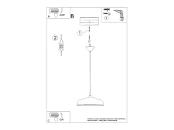 Sollux Lighting Lámpara Suspendida-Lámparas Colgantes Gina Escandinavo De Acero - 1 Fuentes Luminosas - L.38 X A.74 Cm - Blanco