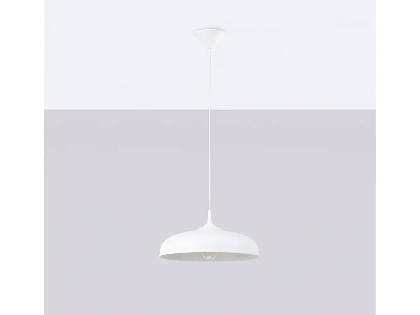 Sollux Lighting Lámpara Suspendida-Lámparas Colgantes Gina Escandinavo De Acero - 1 Fuentes Luminosas - L.38 X A.74 Cm - Blanco