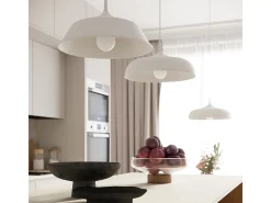 Sollux Lighting Lámpara Suspendida-Lámparas Colgantes Gina Escandinavo De Acero - 1 Fuentes Luminosas - L.38 X A.74 Cm - Blanco