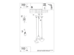 Sollux Lighting Lámpara Suspendida-Lámparas colgantes Gloxo moderno de acero - 3 fuentes luminosas 4000K - L.32 x A.120 cm - Negro