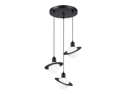 Sollux Lighting Lámpara Suspendida-Lámparas colgantes Gloxo moderno de acero - 3 fuentes luminosas 4000K - L.32 x A.120 cm - Negro