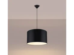 Sollux Lighting Lámparas colgantes Gloxo minimalista de tela/PVC - 1 fuentes luminosas 4000K - L.40 x A.88 cm - Negro Online