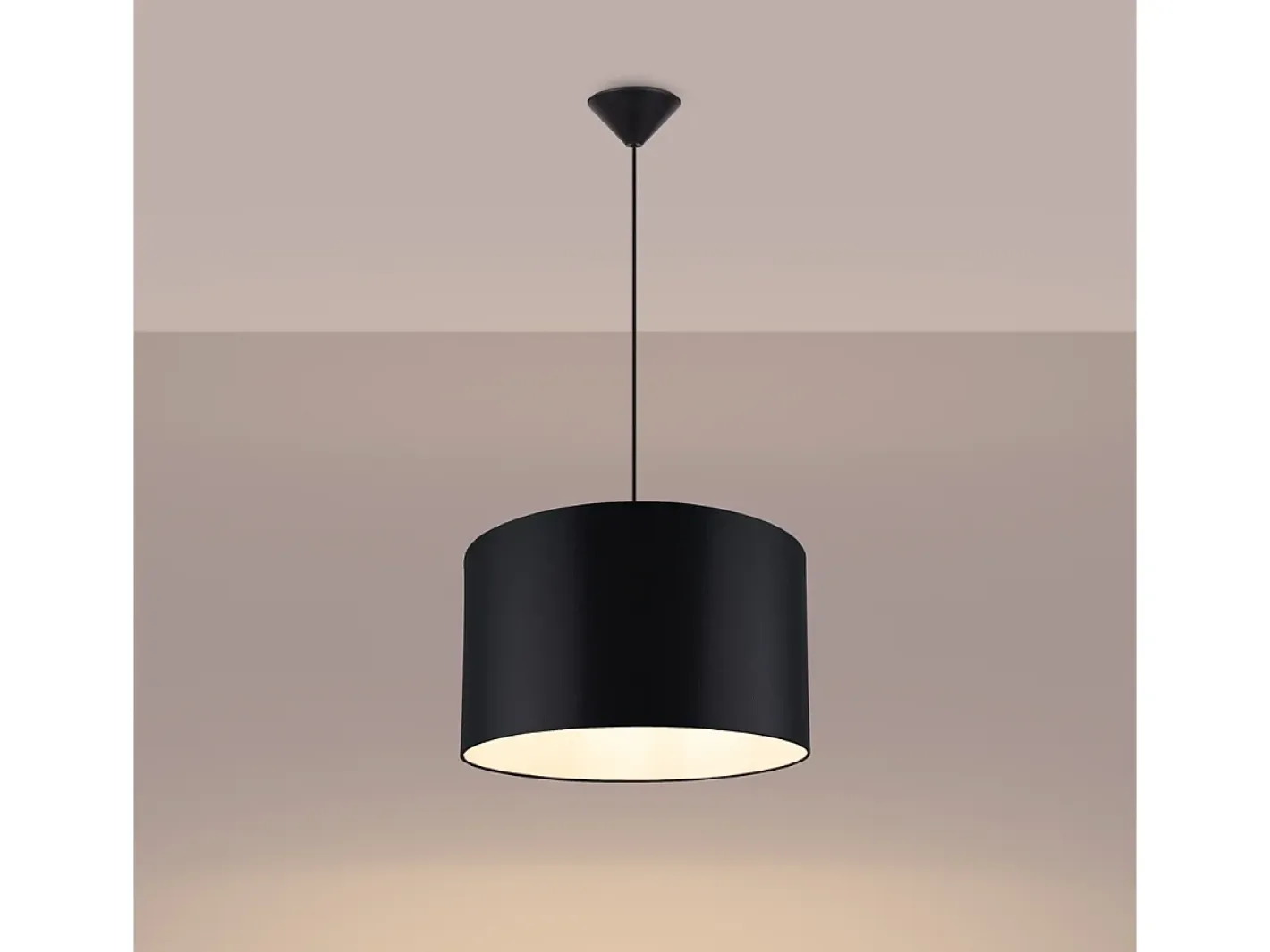Sollux Lighting Lámparas colgantes Gloxo minimalista de tela/PVC - 1 fuentes luminosas 4000K - L.40 x A.88 cm - Negro Online