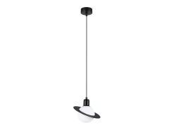 Outlet Sollux Lighting Lámparas colgantes Gloxo moderno de acero - 1 fuentes luminosas 3000K - L.20 x A.125 cm - Negro