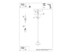 Outlet Sollux Lighting Lámparas colgantes Gloxo moderno de acero - 1 fuentes luminosas 3000K - L.20 x A.125 cm - Negro