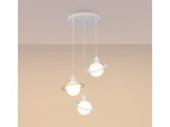 Sollux Lighting Lámparas colgantes Gloxo moderno de acero - 3 fuentes luminosas 4000K - L.32 x A.120 cm - Blanco Outlet