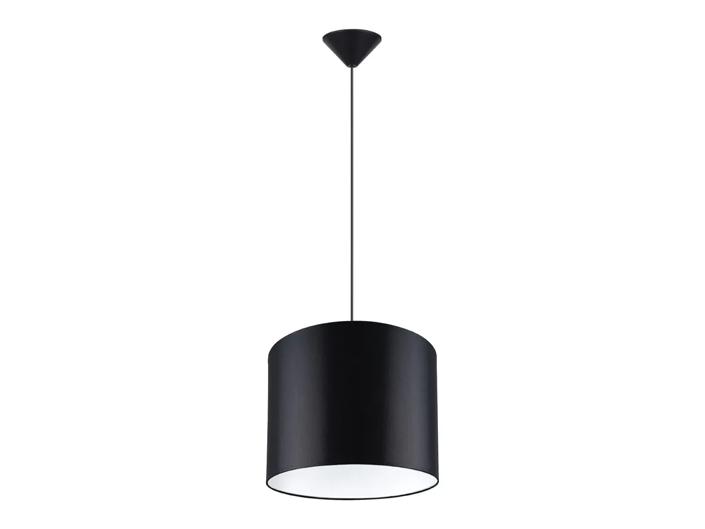 Sollux Lighting Lámpara Suspendida-Lámparas colgantes Gloxo minimalista de tela/PVC - 1 fuentes luminosas 4000K - L.30 x A.88 cm - Negro