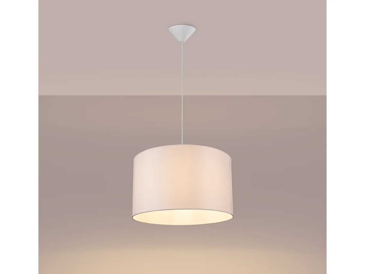 Sollux Lighting Lámparas colgantes Gloxo minimalista de tela/PVC - 1 fuentes luminosas 4000K - L.40 x A.88 cm - Blanco Outlet