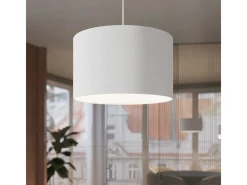 Sollux Lighting Lámparas colgantes Gloxo minimalista de tela/PVC - 1 fuentes luminosas 4000K - L.40 x A.88 cm - Blanco Outlet