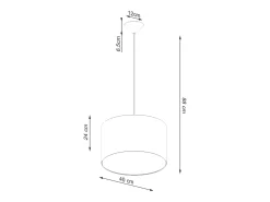 Sollux Lighting Lámparas colgantes Gloxo minimalista de tela/PVC - 1 fuentes luminosas 4000K - L.40 x A.88 cm - Blanco Outlet