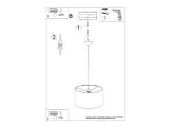 Sollux Lighting Lámparas colgantes Gloxo minimalista de tela/PVC - 1 fuentes luminosas 4000K - L.40 x A.88 cm - Blanco Outlet