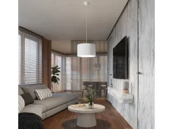 Sollux Lighting Lámparas colgantes Gloxo minimalista de tela/PVC - 1 fuentes luminosas 3000K - L.30 x A.88 cm - Blanco