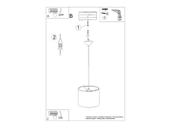 Sollux Lighting Lámparas colgantes Gloxo minimalista de tela/PVC - 1 fuentes luminosas 3000K - L.30 x A.88 cm - Blanco