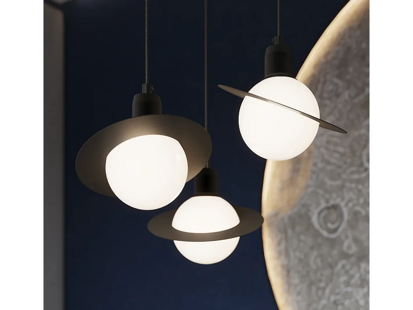 Sollux Lighting Lámparas colgantes Gloxo moderno de acero - 1 fuentes luminosas 4000K - L.20 x A.125 cm - Negro Sale