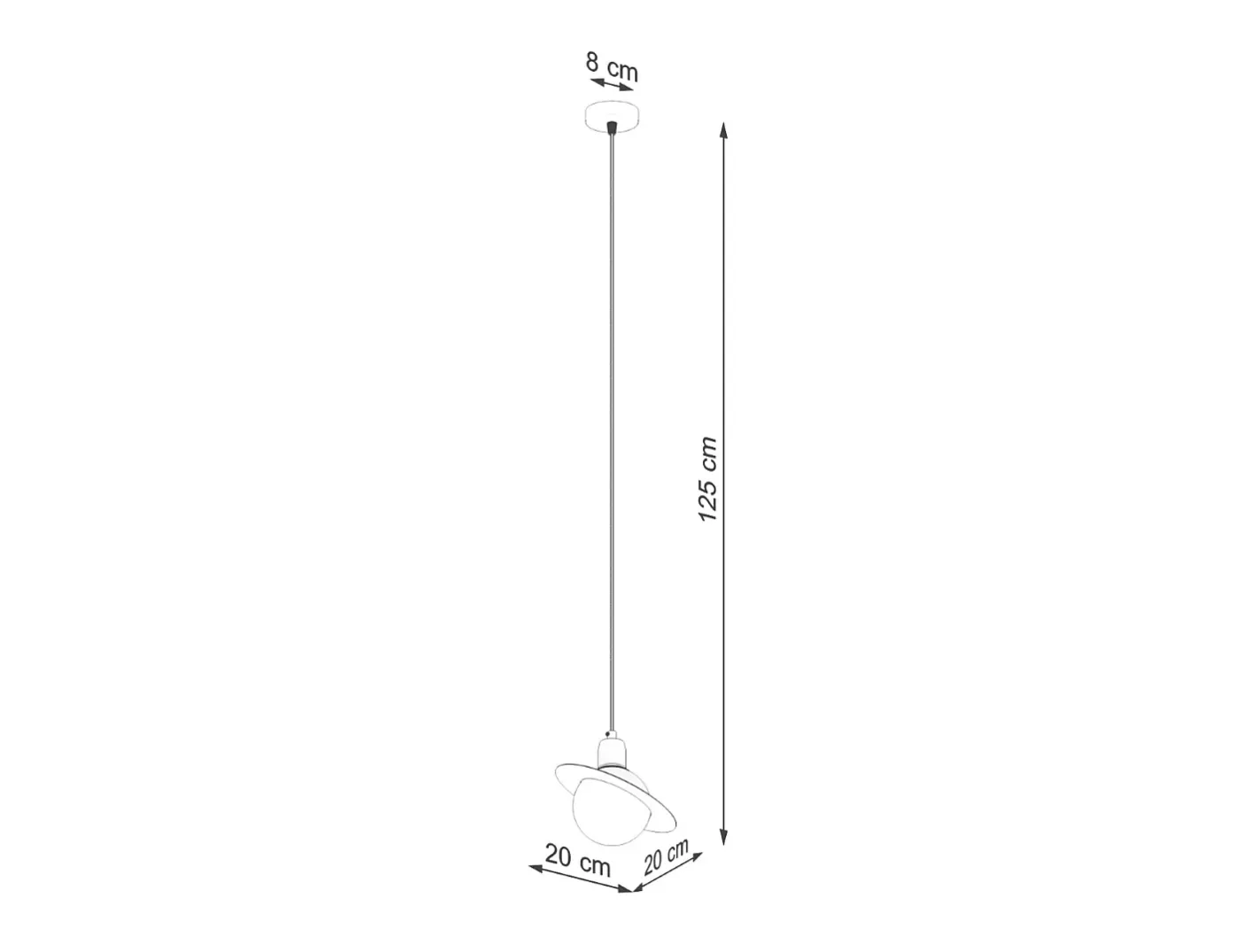 Sollux Lighting Lámparas colgantes Gloxo moderno de acero - 1 fuentes luminosas 4000K - L.20 x A.125 cm - Negro Sale