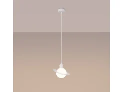 Sale Sollux Lighting Lámparas colgantes Gloxo moderno de acero - 1 fuentes luminosas 4000K - L.20 x A.125 cm - Blanco