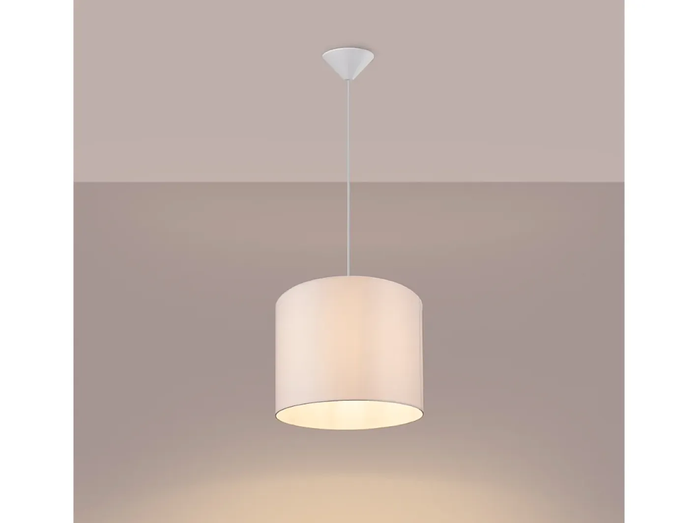 Sollux Lighting Lámpara Suspendida-Lámparas colgantes Gloxo minimalista de tela/PVC - 1 fuentes luminosas 4000K - L.30 x A.88 cm - Blanco