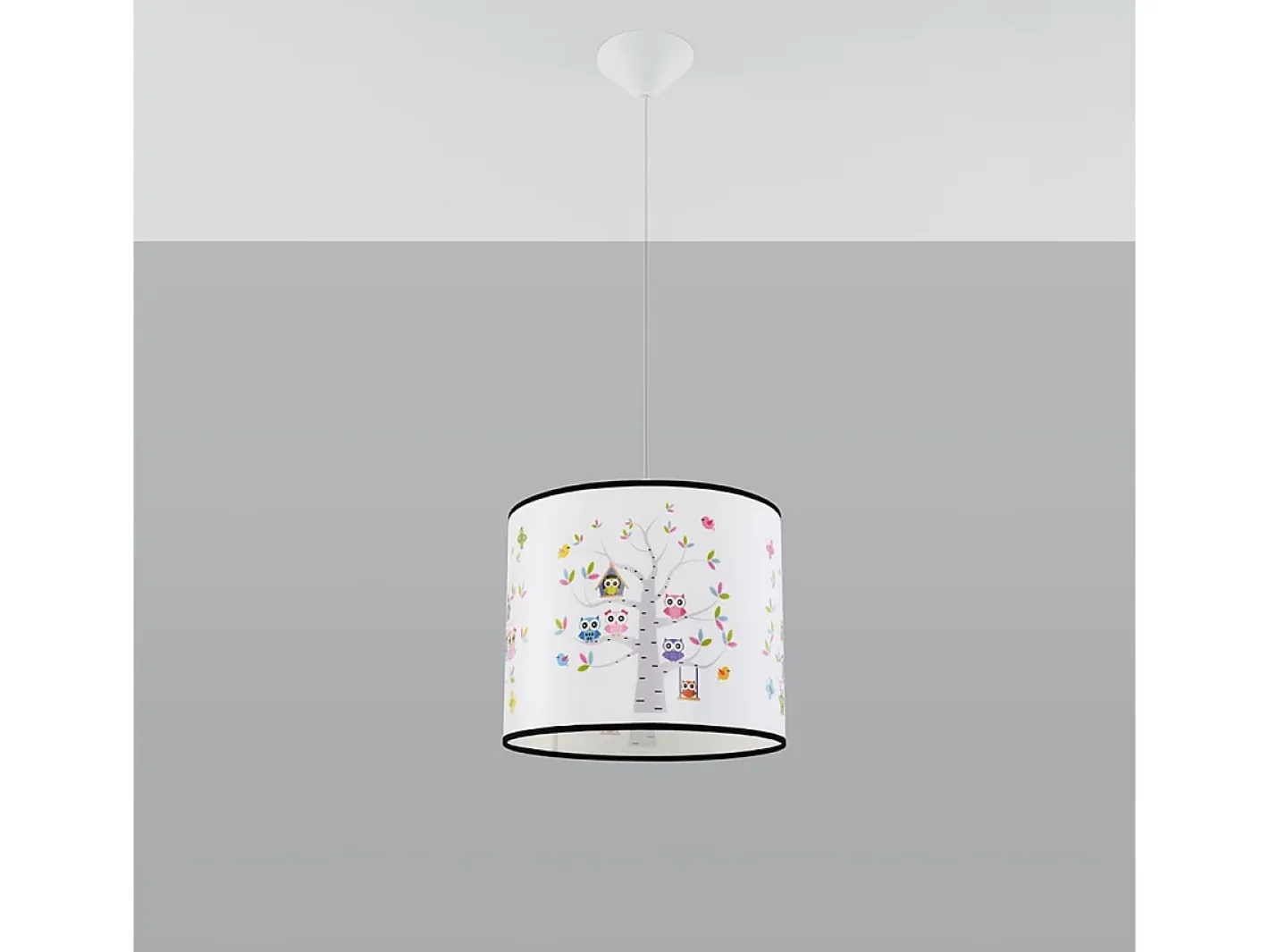 Clearance Sollux Lighting Lámparas colgantes Gufo moderno de CLORURO DE POLIVINILO - 1 fuentes luminosas 3000K - L.40 x A.82 cm - Multicolor