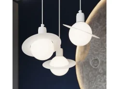 Discount Sollux Lighting Lámparas Colgantes Hyperion Moderno De Acero - 1 Fuentes Luminosas - L.20 X A.125 Cm - Blanco