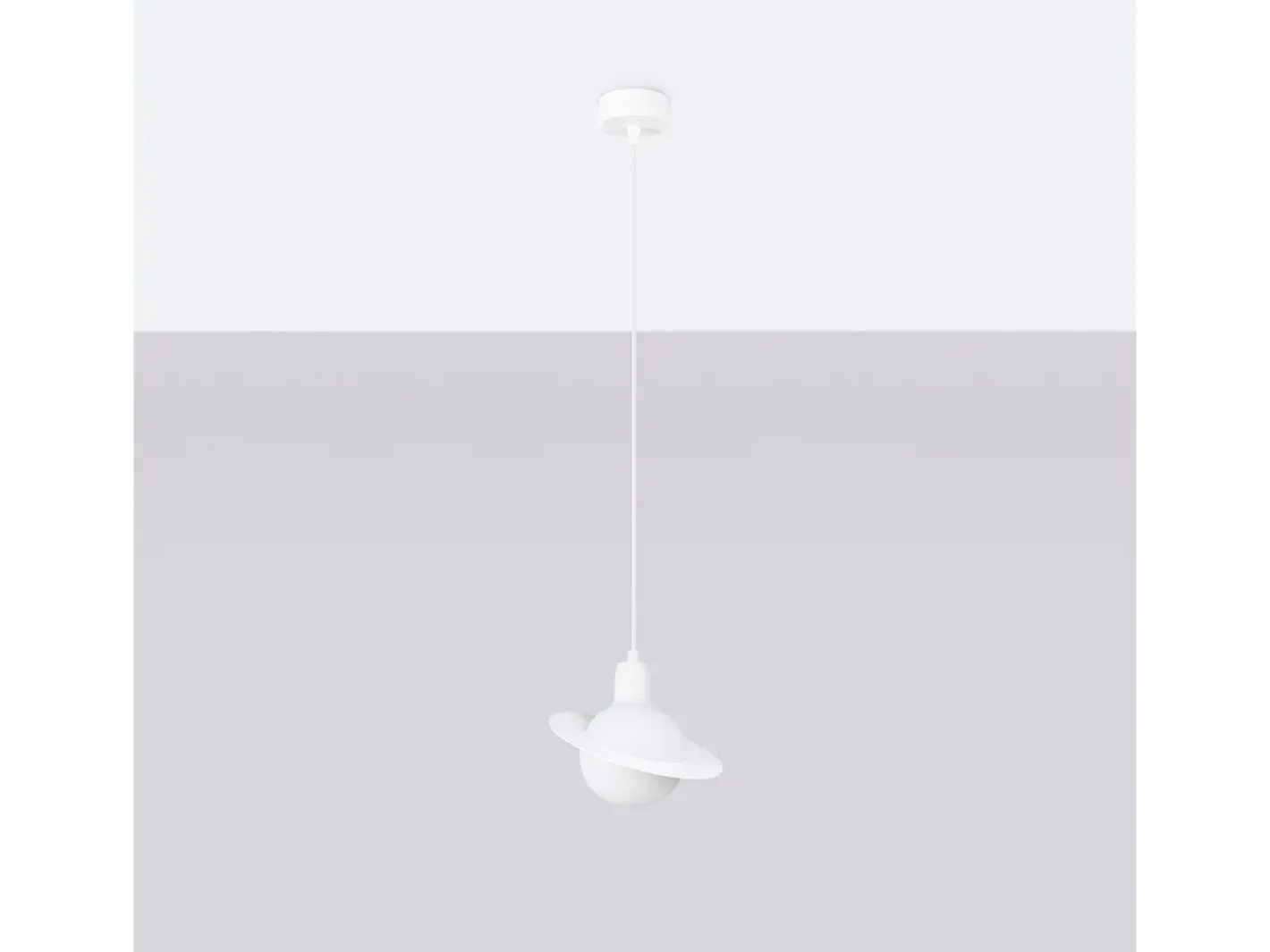 Discount Sollux Lighting Lámparas Colgantes Hyperion Moderno De Acero - 1 Fuentes Luminosas - L.20 X A.125 Cm - Blanco