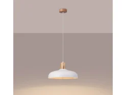 Sollux Lighting Lámpara Suspendida-Lámparas Colgantes Indy Escandinavo De Acero - 1 Fuentes Luminosas - L.38 X A.120 Cm - Blanco