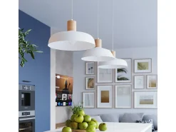 Sollux Lighting Lámpara Suspendida-Lámparas Colgantes Indy Escandinavo De Acero - 1 Fuentes Luminosas - L.38 X A.120 Cm - Blanco