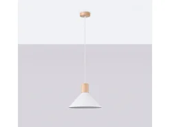 Sollux Lighting Lámparas Colgantes Jaga Escandinavo De Acero - 1 Fuentes Luminosas - L.30 X A.120 Cm - Blanco