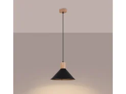 Sollux Lighting Lámparas Colgantes Jaga Escandinavo De Acero - 1 Fuentes Luminosas - L.30 X A.120 Cm - Negro