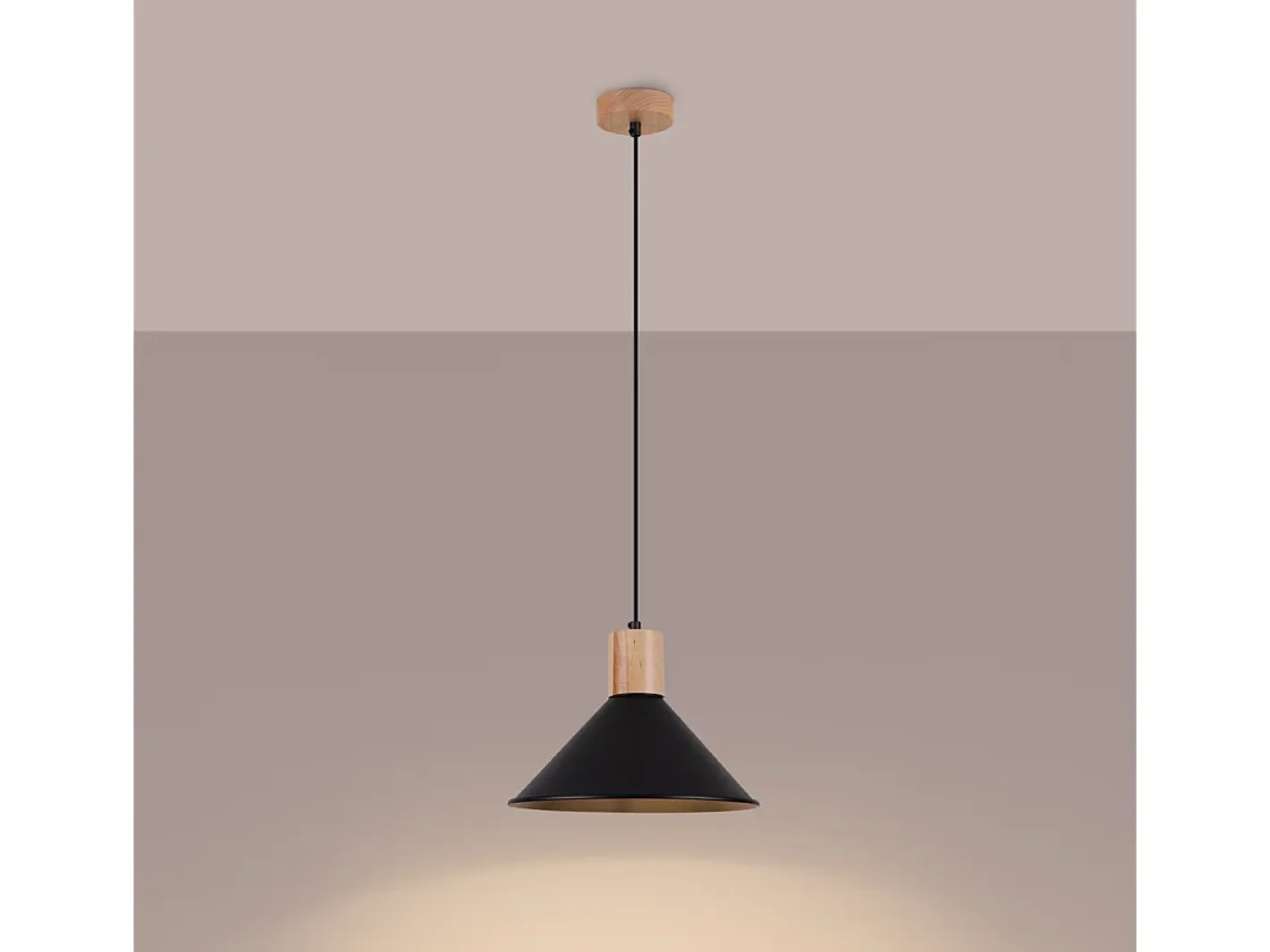 Sollux Lighting Lámparas Colgantes Jaga Escandinavo De Acero - 1 Fuentes Luminosas - L.30 X A.120 Cm - Negro