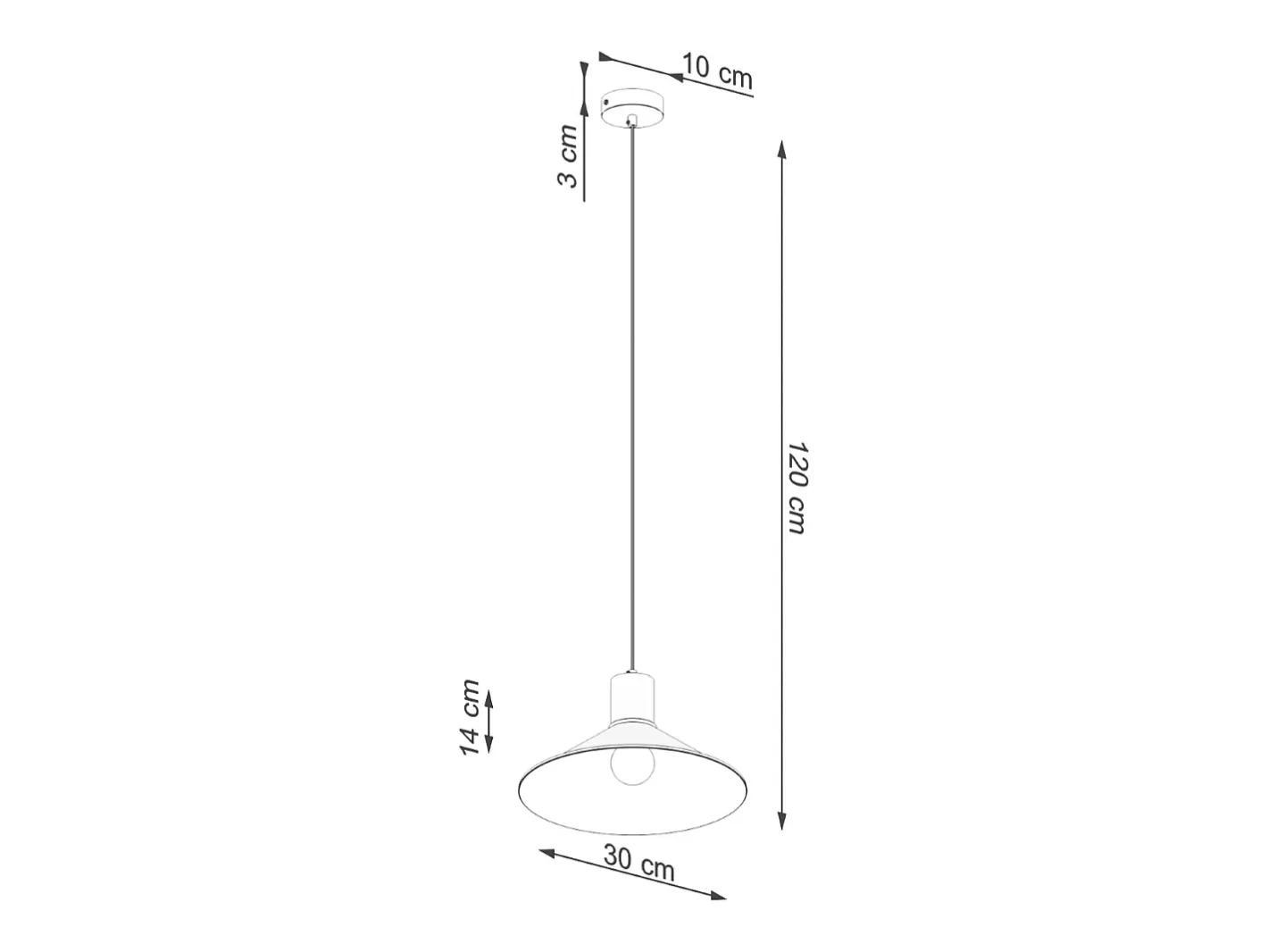 Sollux Lighting Lámparas Colgantes Jaga Escandinavo De Acero - 1 Fuentes Luminosas - L.30 X A.120 Cm - Negro