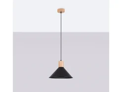 Sollux Lighting Lámparas Colgantes Jaga Escandinavo De Acero - 1 Fuentes Luminosas - L.30 X A.120 Cm - Negro