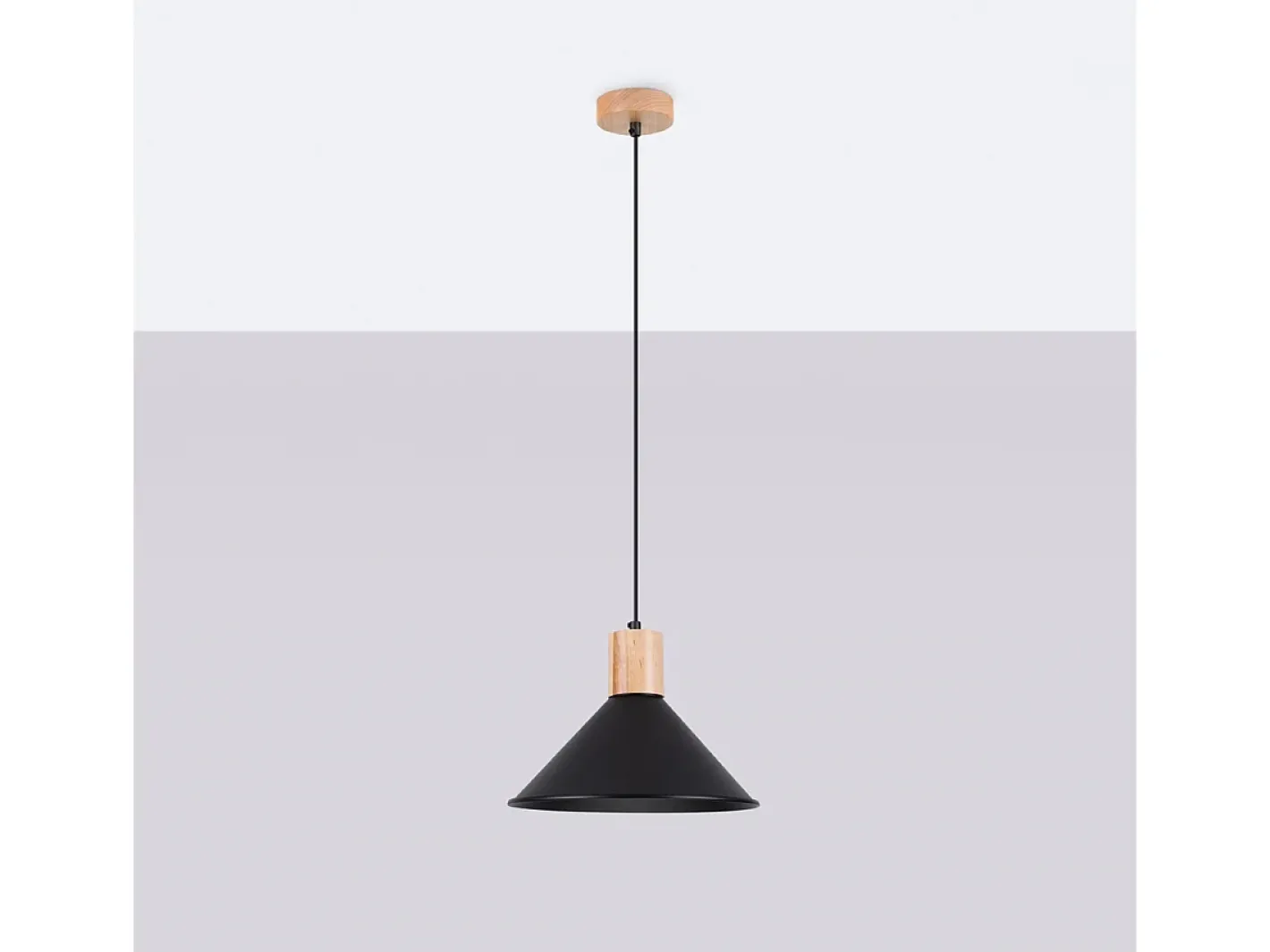 Sollux Lighting Lámparas Colgantes Jaga Escandinavo De Acero - 1 Fuentes Luminosas - L.30 X A.120 Cm - Negro