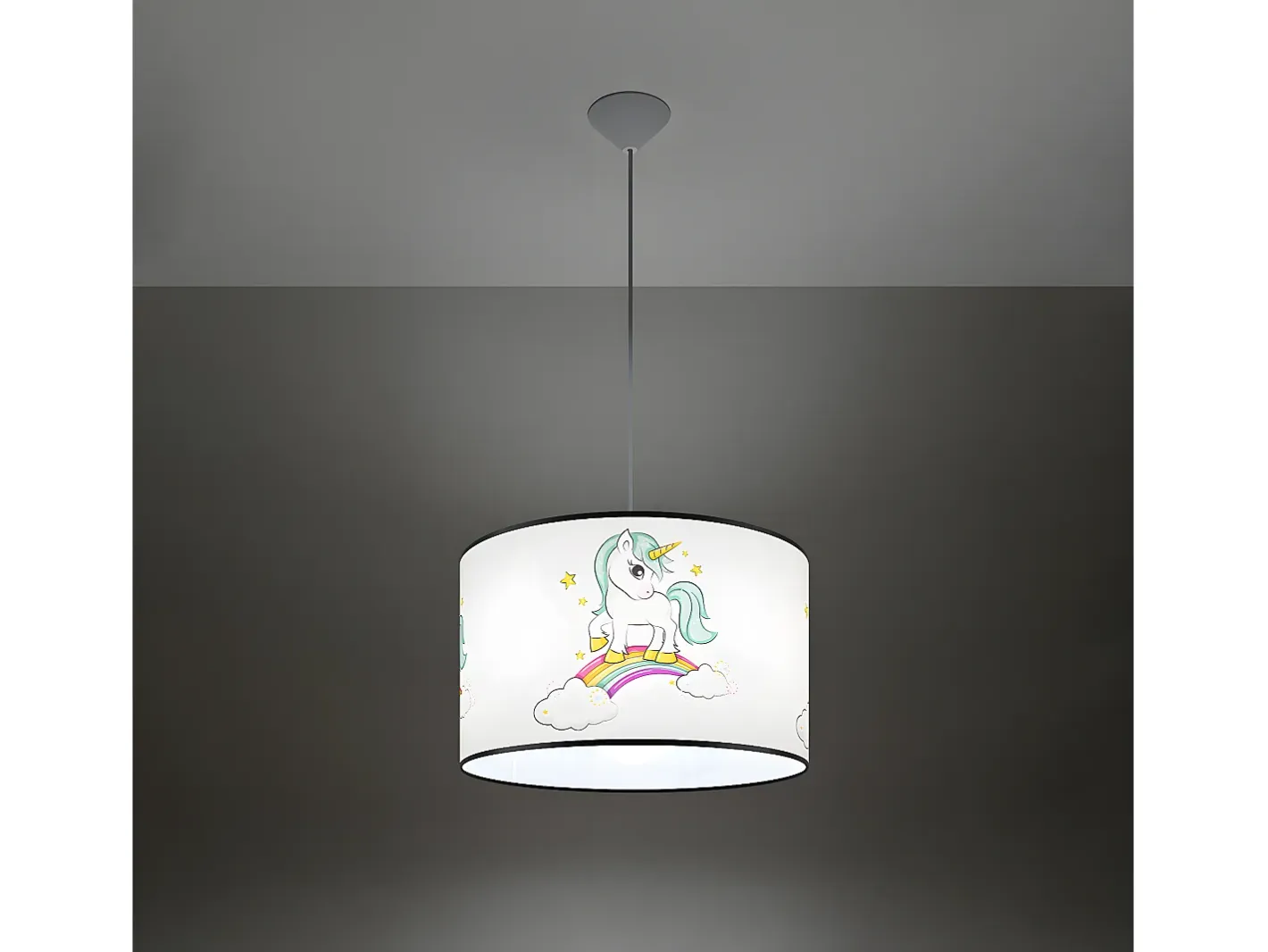 Best Sollux Lighting Lámparas Colgantes Jednorożec Moderno De Cloruro De Polivinilo - 1 Fuentes Luminosas - L.40 X A.95 Cm - Multicolor Blanco / Multicolor