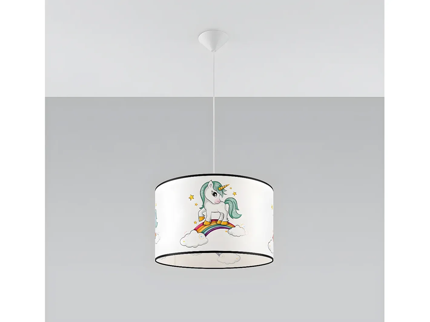 Best Sollux Lighting Lámparas Colgantes Jednorożec Moderno De Cloruro De Polivinilo - 1 Fuentes Luminosas - L.40 X A.95 Cm - Multicolor Blanco / Multicolor