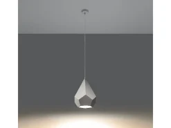 Sollux Lighting Lámpara Suspendida-Lámparas colgantes Litch moderno de cerámica - 1 fuentes luminosas 4000K - L.25 x A.135 cm - Blanco