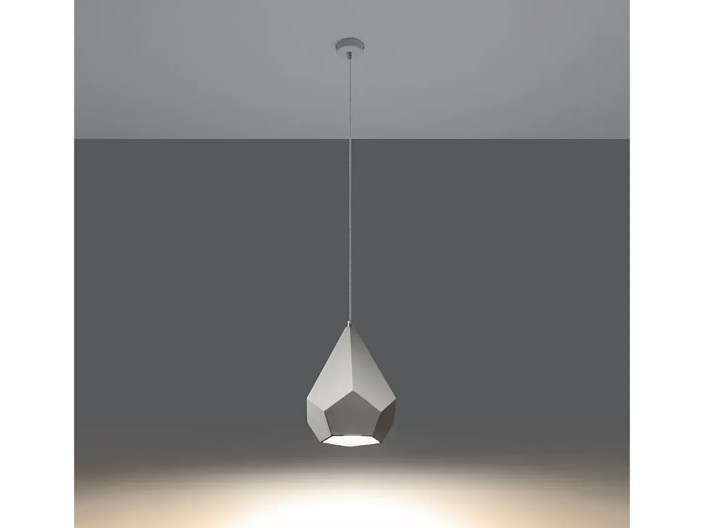 Sollux Lighting Lámpara Suspendida-Lámparas colgantes Litch moderno de cerámica - 1 fuentes luminosas 4000K - L.25 x A.135 cm - Blanco