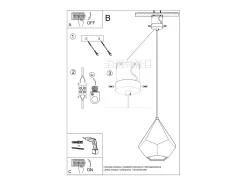 Sollux Lighting Lámparas colgantes Litch moderno de cerámica - 1 fuentes luminosas 3000K - L.25 x A.135 cm - Blanco Sale
